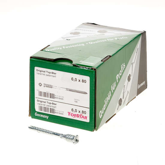 Afbeeldingen van Afstandschroef Topstar verzinkt 6,0/10x80mm