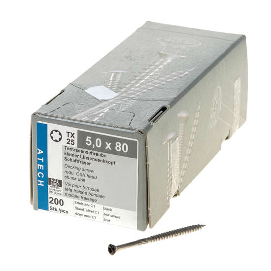 Afbeeldingen van Reisser Potdekselschroef zwart RAL9005 5x80mm tx25