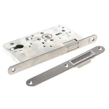 Afbeeldingen van Loopslot met magneet roestvaststaal voorplaat inclusief sluitplaat