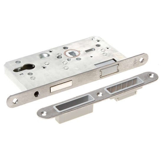 Afbeeldingen van D+N slot pc met magneet roestvaststaal voorplaat inclusief sluitplaat