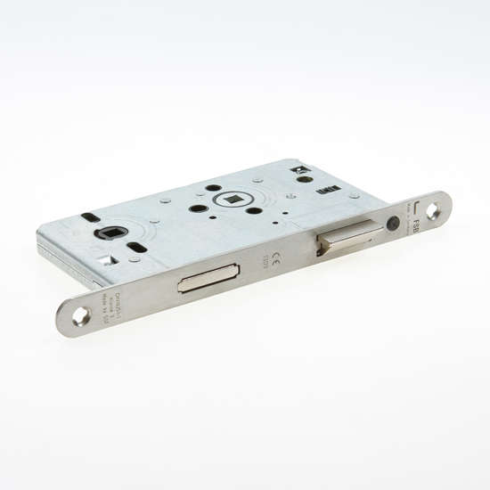 Afbeeldingen van FSB WC-slot roestvaststaal 8 x PC72mm voorplaat afgerond 20mm