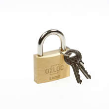 Afbeeldingen van Oxloc Hangslot cilinder messing 50mm gls 5002