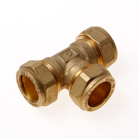Afbeeldingen van T-koppeling 3x knel 22mm