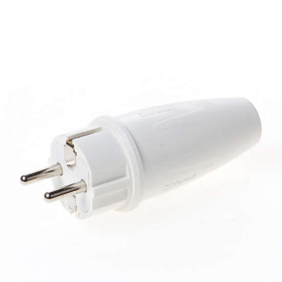 Afbeeldingen van Stekker wit rubber 220v