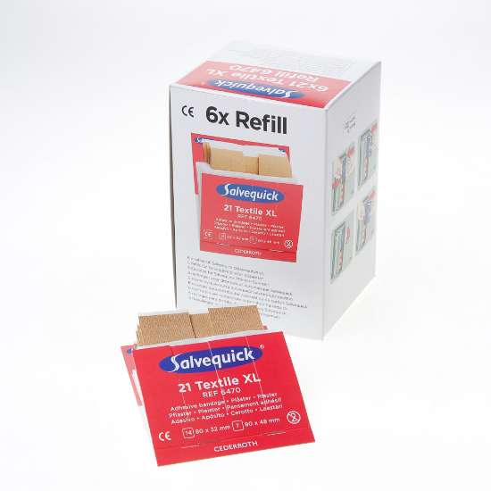 Afbeeldingen van Salvequick Pleister extra groot textiel navul 6 x 21 pleisters 6470