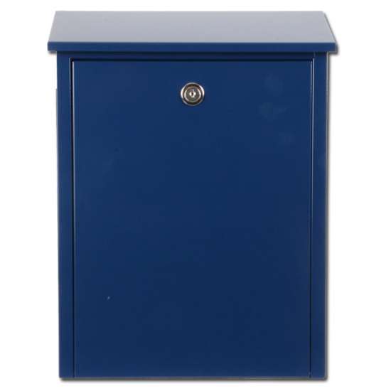 Afbeeldingen van Brievenbus Allux 200, blauw voor wand- en vrijstaande montage.