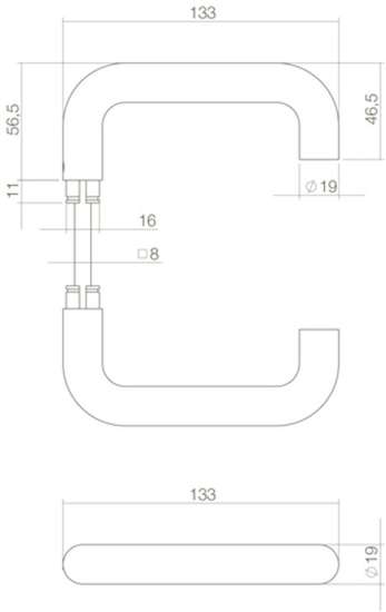 Afbeeldingen van Deurkruk Bern   RVS/mat zwart