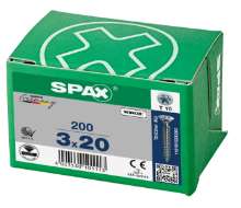 Afbeeldingen van Spax Spaanplaatschroef platverzonken kop verzinkt T-Star T10 3.0x20mm (per 200 stuks)