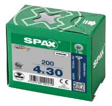 Afbeeldingen van Spax Spaanplaatschroef platverzonken kop verzinkt T-Star T20 4.0x30mm (per 200 stuks)