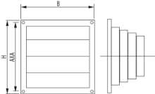 Afbeeldingen van Luchtrooster lamellen zwart 165x165-