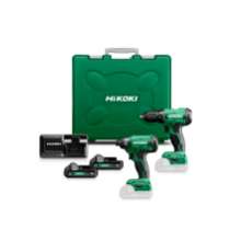 Afbeeldingen van HiKOKI combopack 18V KC18DAWAZ, DS18DA boor-schroefmachine / WH18DA slagschroevendraaier, 2 x 2,0Ah hsc, in kunststof koffer