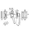 Afbeeldingen van Axa Raamsluiting met nok met drukknop afsluitbaar rechts opbouw F2 3320-51-92/E