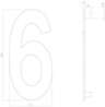 Afbeeldingen van Intersteel Huisnummer 6 roestvaststaal mat zwart