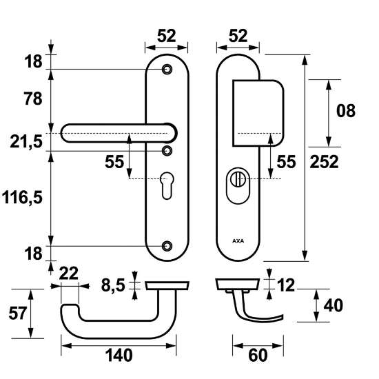 Afbeeldingen van AXA vh gr/kr schild RD F1 6668 pc55 ktb 