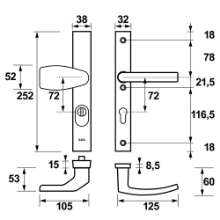 Afbeeldingen van AXA vh gr.drbr/kr smalschild F1 6767 pc72 ktb