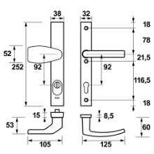 Afbeeldingen van AXA vh gr.drbr/kr smalschild F1 6767 pc92 ktb