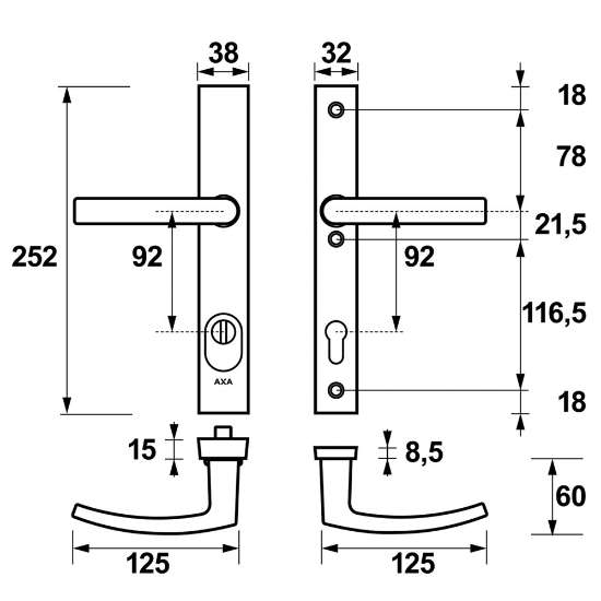 Afbeeldingen van AXA vh kr/kr smalschild F1 6767 pc92 ktb