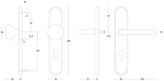 Afbeeldingen van Veiligheidsgarnituur SKG*** met knop  PC72 roestvaststaal.