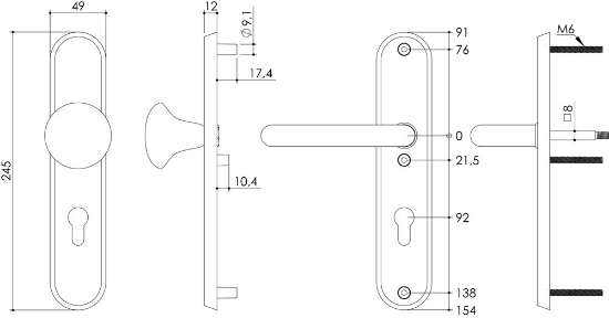 Afbeeldingen van Veiligheidsgarnituur SKG*** met knop  PC92 roestvaststaal.