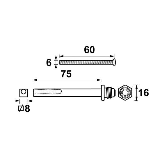 Afbeeldingen van Axa stiftset +3 bouten gr-kr 43-53mm 