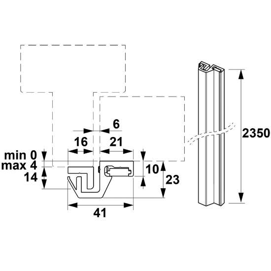 Afbeeldingen van Axa Deurbeveiligingsstrip M3-EX lengte 235cm kozijnhoutdiepte 0-4mm aluminium wit gelakt SKG* 7607-00-88