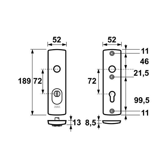 Afbeeldingen van Axa Veiligheid kortschild F1 PC72mm 6675-10-11/72
