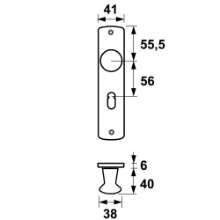 Afbeeldingen van Axa Binnenbeslag kastknop sleutelgatafstand 56mm F1 6350-70-91/56E
