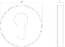 Afbeeldingen van Rozet met profielcilindergat mat zwart