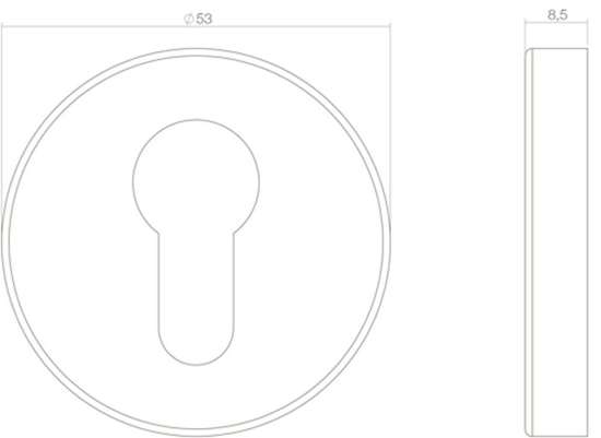 Afbeeldingen van Rozet met profielcilindergat mat zwart