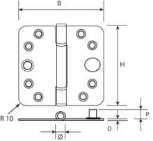 Afbeeldingen van DX glijlagerscharnier rhvh 89x89x3x los