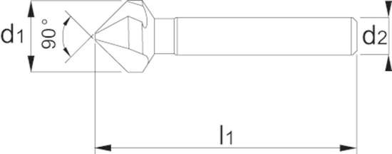 Afbeeldingen van HSS-E Verzinkfrees 90° diameter 16.5 x bereik 3.2-16.5mm