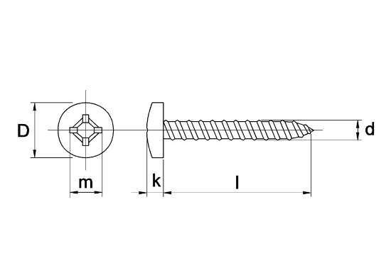 Afbeeldingen van Plaatschroef met cilinderkop phillips roestvaststaal A2 3.9 x 50mm