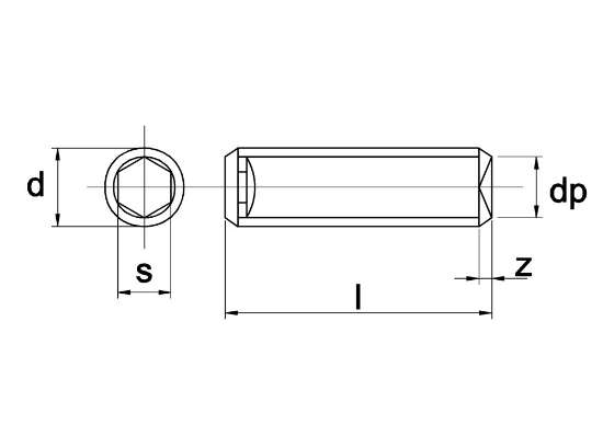 Afbeeldingen van Stelschroef binnenzeskant kratereind m10 x 10mm