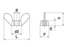 Afbeeldingen van Vleugelmoer gegalvaniseerd m14