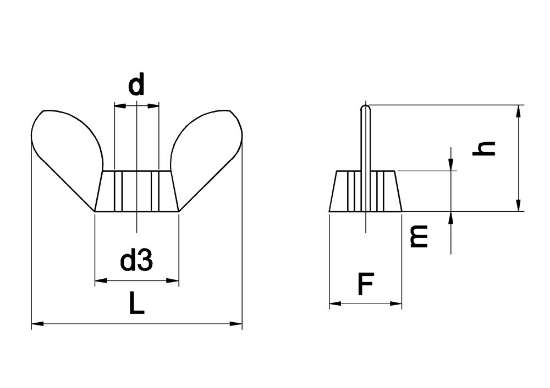 Afbeeldingen van Vleugelmoer gegalvaniseerd m14