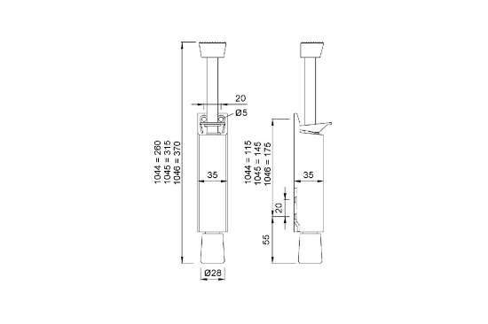 Afbeeldingen van Deurvastzetter aluminium f1 120mm 1046-02