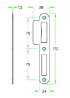 Afbeeldingen van Sluitplaat 24mm WC/BAD-PC korte lip 39mm zwart