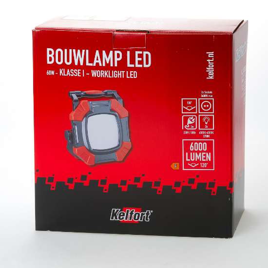 Afbeeldingen van Bouwlamp led 60W 6000lum 2wcd ip54 Kl.I